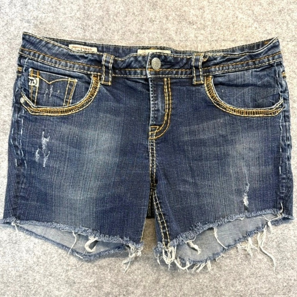 MEK Denim Titusville Cut Off Shorts Distressed Buckle Exclusive 33 Y2K Western